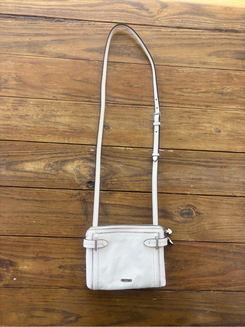 Lauren Ralph Lauren White Leather CrossbodyAdjustable Strap vintage rare